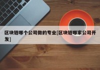 区块链哪个公司做的专业[区块链哪家公司开发]